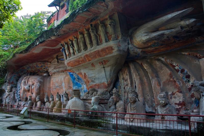 The reclining Buddha of Dazu Grottes