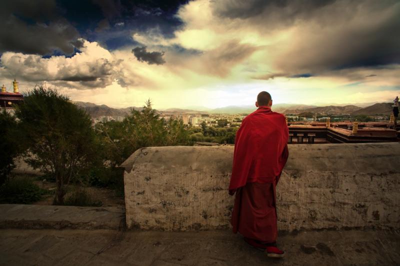 Monks in Tashilhunpo Monastery