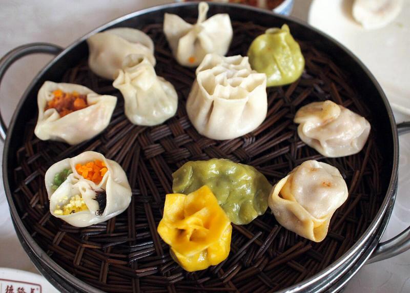 Various dumplings served at one banquet