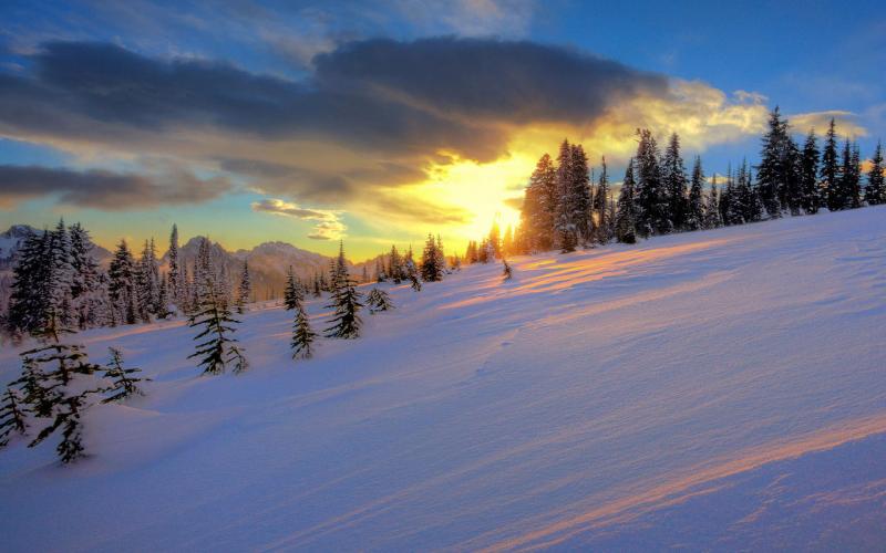 Charming Sunrise Snow Landscape at Yabuli Ski Resort