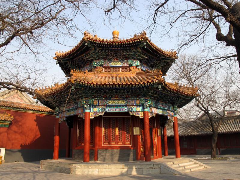 The pavilion in Yonghe Lama Temple